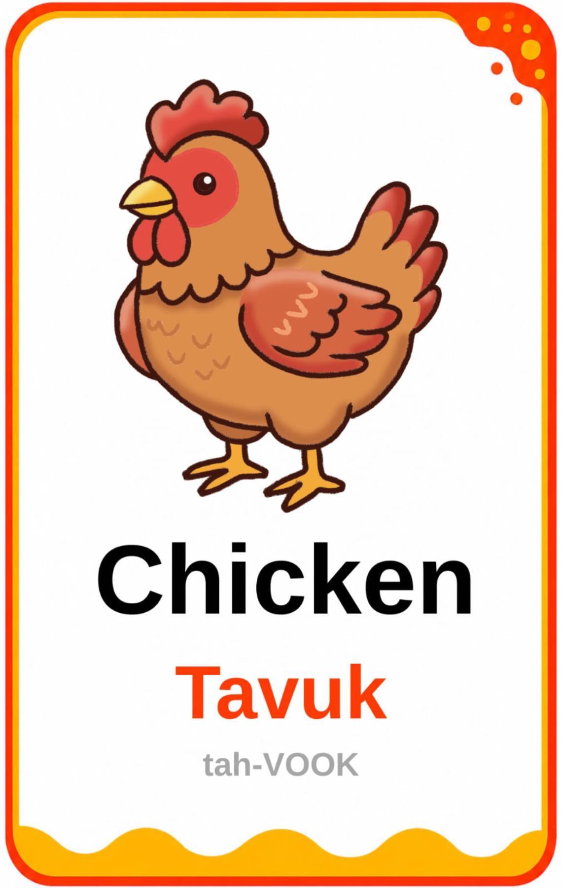 chicken flashcard